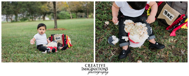 Cake Smash Photo Session Vintage Mickey Mouse Themed